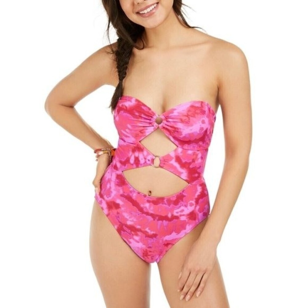 Hula HoneyTIE-DYE Cut-Out One-Piece Swimsuit XS
